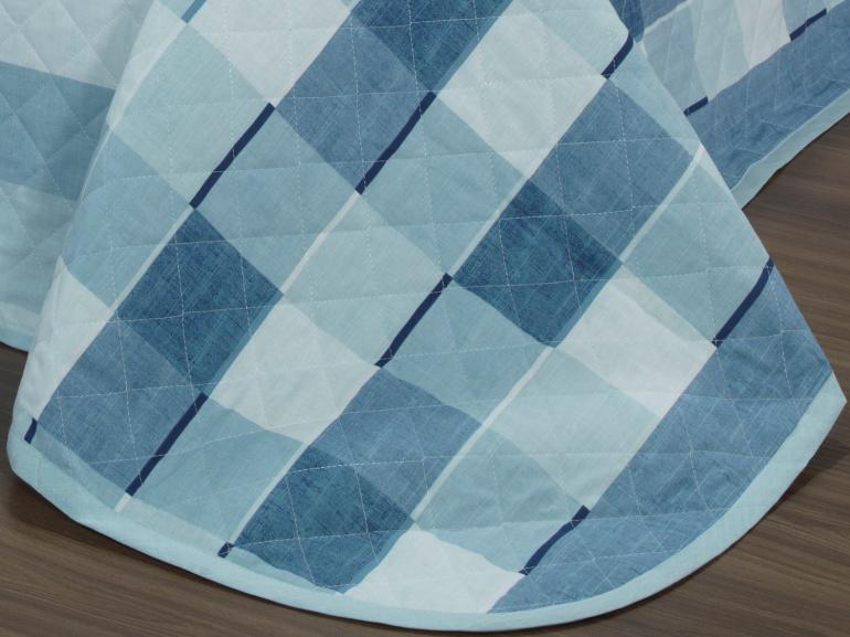 Kit: 1 Cobre-leito Solteiro + 1 Porta-travesseiro 150 fios - Jasper Indigo - Dui Design