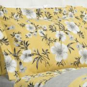 Kit: 1 Cobre-leito Casal + 2 Porta-travesseiros 150 fios - Jessy Amarelo - Dui Design