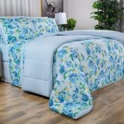 Enxoval King com Edredom 5 peas 150 fios - Joana Azul - Dui Design