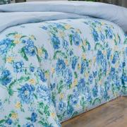 Enxoval King com Edredom 5 peas 150 fios - Joana Azul - Dui Design