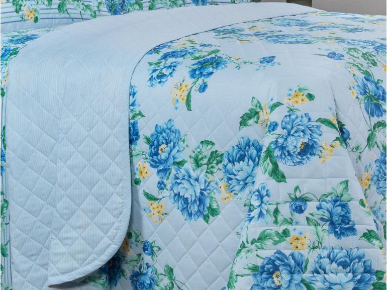 Enxoval King com Cobre-leito 7 peas 150 fios - Joana Azul - Dui Design