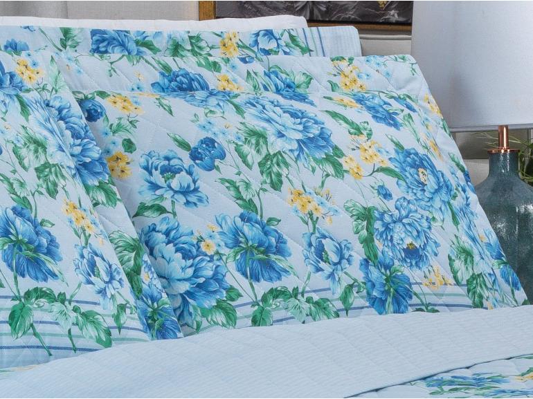 Enxoval King com Cobre-leito 7 peas 150 fios - Joana Azul - Dui Design