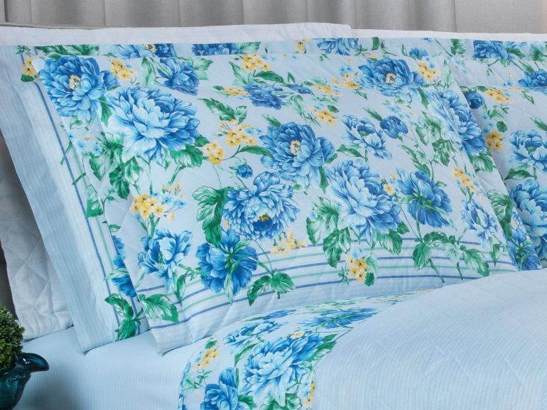 Enxoval King com Cobre-leito 7 peas 150 fios - Joana Azul - Dui Design