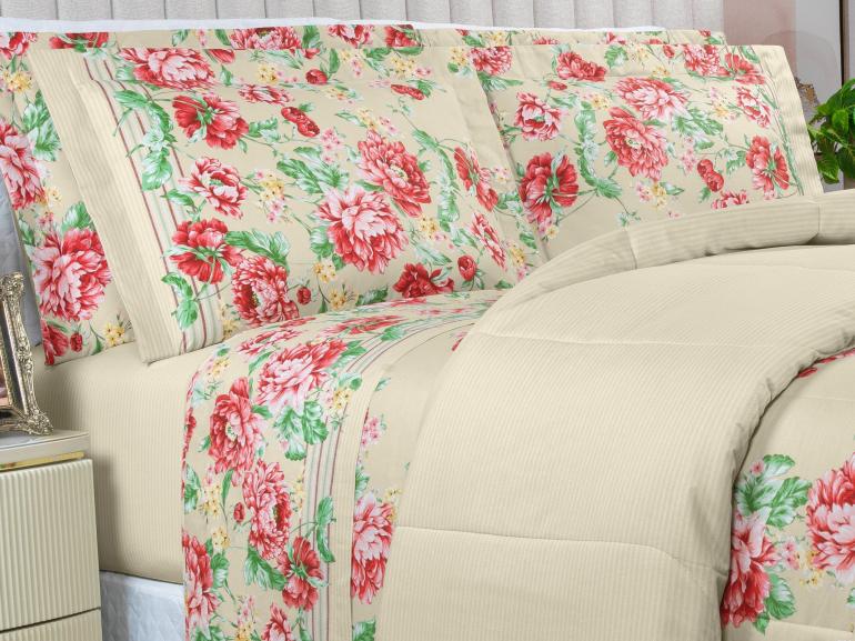 Jogo de Cama King 150 fios - Joana Carmin - Dui Design