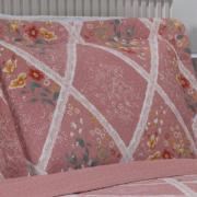 Kit: 1 Cobre-leito Queen Bouti de Microfibra Ultrasonic Estampada + 2 Porta-travesseiros - Juliana Rosa Velho - Dui Design
