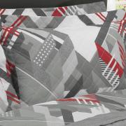 Kit: 1 Cobre-leito Casal + 2 Porta-travesseiros Percal 180 fios - Kaleb Cinza - Dui Design