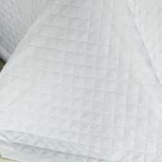 Kit: 1 Cobre-leito Casal + 2 porta-travesseiros Cetim 300 fios 100% Algodo - Kansas Branco - Dui Design