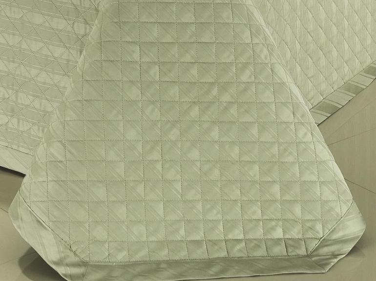 Kit: 1 Cobre-leito Solteiro + 1 porta-travesseiro Cetim 300 fios 100% Algodo - Kansas Cinza Mineral - Dui Design