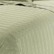 Kit: 1 Cobre-leito Casal + 2 porta-travesseiros Cetim 300 fios 100% Algodo - Kansas Cinza Mineral - Dui Design