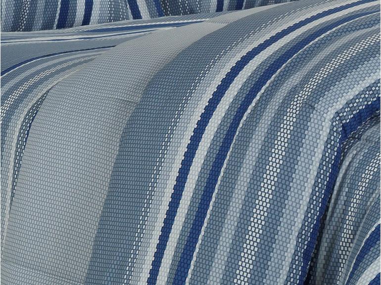 Edredom Solteiro Percal 200 fios - Kaori Azul - Dui Design