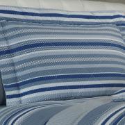 Kit: 1 Cobre-leito Casal + 2 Porta-travesseiros Percal 200 fios - Kaori Azul - Dui Design