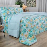 Jogo de Cama Casal 150 fios - Kezia Acqua - Dui Design