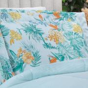 Jogo de Cama Casal 150 fios - Kezia Acqua - Dui Design