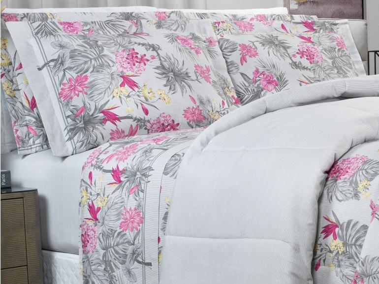 Jogo de Cama King 150 fios - Kezia Cinza - Dui Design