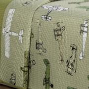 Kit: 1 Cobre-leito Solteiro Kids Bouti de Microfibra Ultrasonic Estampada + 1 Porta-travesseiro - Aero Militar - Dui Design