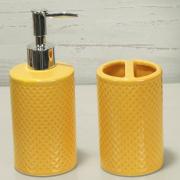 Kit para Bancada de Banheiro em Cerâmica 2 Peças - Waffle - Dui Design
