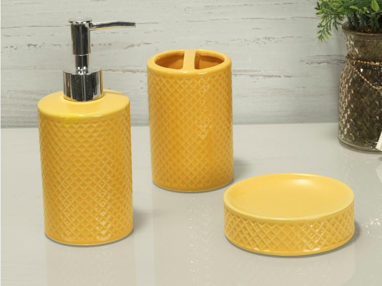 Kit para Bancada de Banheiro em Cerâmica 3 Peças - Waffle - Dui Design