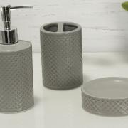 Kit para Bancada de Banheiro em Cermica 3 Peas - Waffle - Dui Design