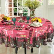 Toalha de Mesa com Barra Aplicada Redonda 180cm - Kitchen Pink - Dui Design
