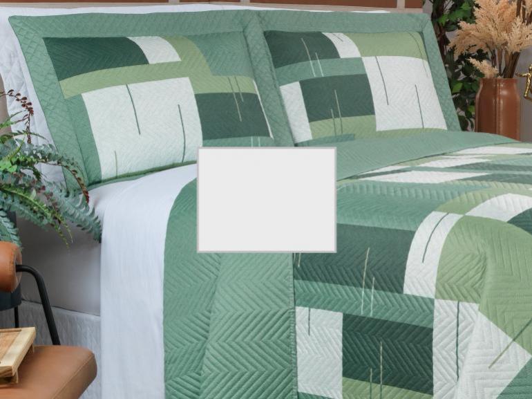 Kit: 1 Cobre-leito Casal Bouti de Microfibra Ultrasonic Estampada + 2 Porta-travesseiros - Konza Confrei - Dui Design