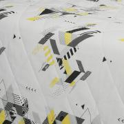 Kit: 1 Cobre-leito Casal + 2 Porta-travesseiros 150 fios - Kratos Branco e Grafite - Dui Design