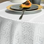 Toalha de Mesa Fcil de Limpar Redonda 160cm - Kube Branco - Dui Design