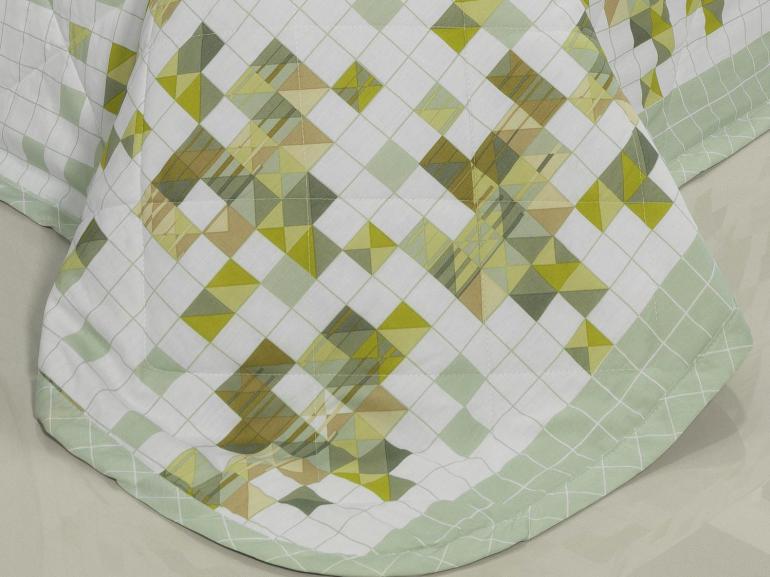 Kit: 1 Cobre-leito Solteiro + 1 Porta-travesseiro Percal 180 fios - Kyoto Verde - Dui Design