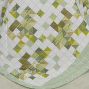 Kit: 1 Cobre-leito King + 2 Porta-travesseiros Percal 180 fios - Kyoto Verde - Dui Design