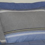 Kit: 1 Cobre-leito Casal + 2 Porta-travesseiros Percal 200 fios - Lander Indigo - Dui Design