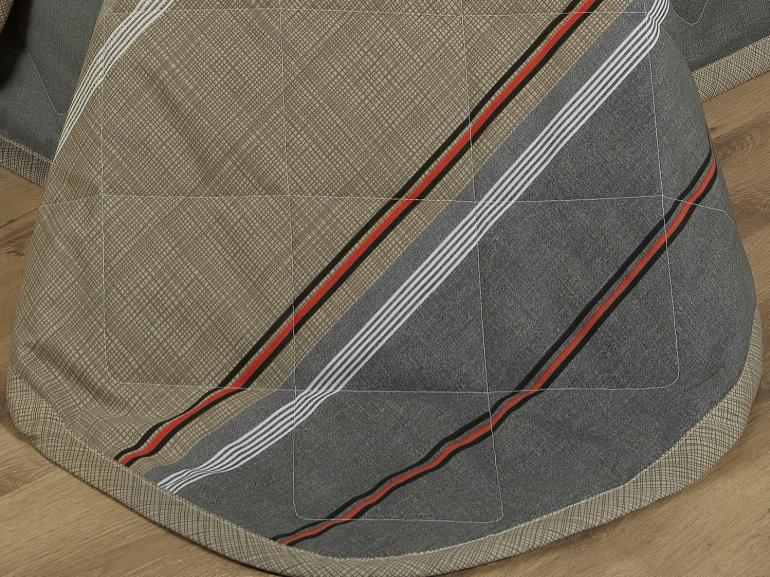 Kit: 1 Cobre-leito Solteiro + 1 Porta-travesseiro Percal 200 fios - Lander Taupe - Dui Design
