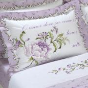 Kit: 1 Capa de Edredom Casal + 2 Fronhas Percal 200 fios 100% Algodo - Lavnia Lils - Dui Design