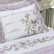 Kit: 1 Capa de Edredom Casal + 2 Fronhas Percal 200 fios 100% Algodo - Lavnia Lils - Dui Design