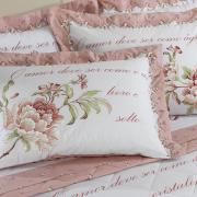 Enxoval Casal com Cobre-leito 7 peas Percal 200 fios 100% Algodo - Lavnia Rosa - Dui Design