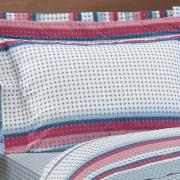 Kit: 1 Cobre-leito Casal + 2 Porta-travesseiros Percal 180 fios - Led Azul - Dui Design