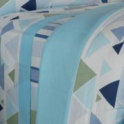 Enxoval Solteiro com Edredom 4 peças 150 fios - Lennox Azul - Dui Design