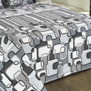 Kit: 1 Cobre-leito Queen + 2 Portas-travesseiro 150 fios 100% Algodo - Lenon Cinza - Dui Design