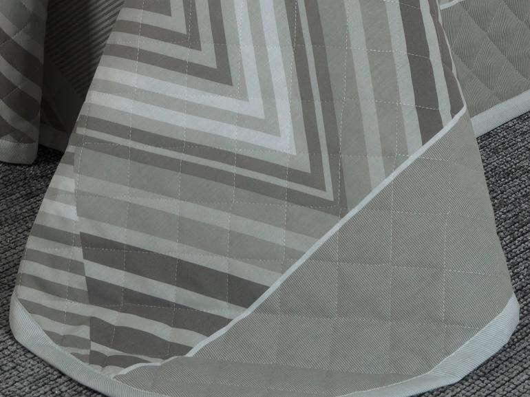 Kit: 1 Cobre-leito Solteiro + 1 Porta-travesseiro 150 fios - Levi Cinza - Dui Design