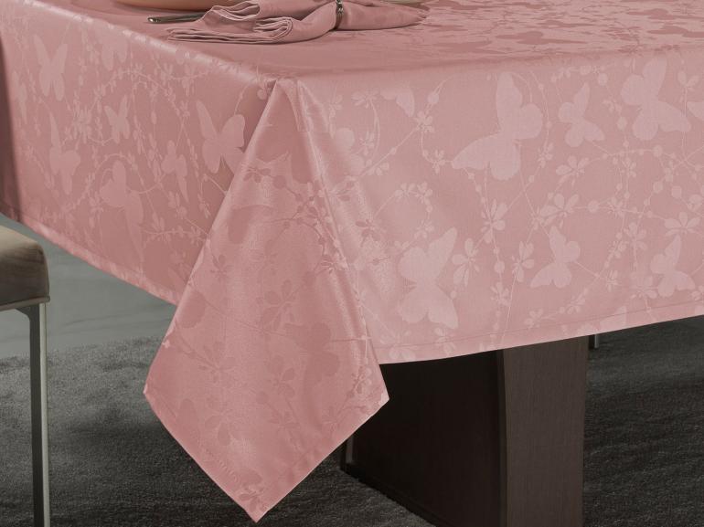 Toalha de Mesa Fácil de Limpar Retangular 6 Lugares 160x220cm - Liberty Rosa Velho - Dui Design