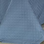 Kit: 1 Cobre-leito Queen + 2 porta-travesseiros Cetim 300 fios 100% Algodo - Lima Azul Indigo - Dui Design