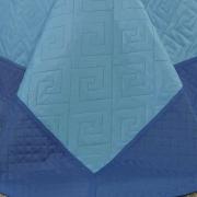 Kit: 1 Cobre-leito Casal Bouti de Microfibra Ultrasonic + 2 Porta-travesseiros - Linhares Azul e Indigo - Dui Design