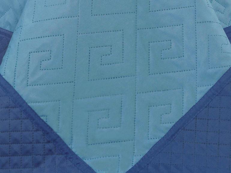 Kit: 1 Cobre-leito Solteiro Bouti de Microfibra Ultrasonic + 1 Porta-travesseiro - Linhares Azul e Indigo - Dui Design