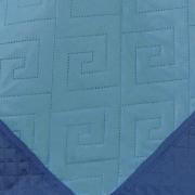 Kit: 1 Cobre-leito Queen Bouti de Microfibra Ultrasonic + 2 Porta-travesseiros - Linhares Azul e Indigo - Dui Design