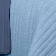 Kit: 1 Cobre-leito efeito Linho Casal Bouti de Microfibra Ultrasonic  + 2 Porta-travesseiros - Linum Azul - Dui Design