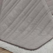 Kit: 1 Cobre-leito efeito Linho Queen Bouti de Microfibra Ultrasonic  + 2 Porta-travesseiros - Linum Noz Moscada - Dui Design