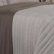 Kit: 1 Cobre-leito efeito Linho Queen Bouti de Microfibra Ultrasonic + 2 Porta-travesseiros - Linum Noz Moscada - Dui Design