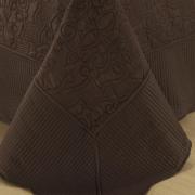 Kit: 1 Cobre-leito Queen Bouti Bordada de Microfibra + 2 Porta-travesseiros - Lisboa Chocolate - Dui Design