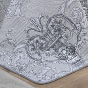 Kit: 1 Cobre-leito Solteiro Bouti de Microfibra Ultrasonic Estampada + 1 Porta-travesseiro - Livorno Prata - Dui Design