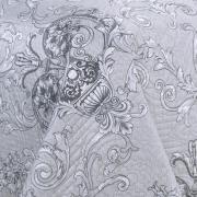 Kit: 1 Cobre-leito Solteiro Bouti de Microfibra Ultrasonic Estampada + 1 Porta-travesseiro - Livorno Prata - Dui Design