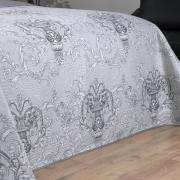 Kit: 1 Cobre-leito Solteiro Bouti de Microfibra Ultrasonic Estampada + 1 Porta-travesseiro - Livorno Prata - Dui Design