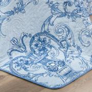 Kit: 1 Cobre-leito King Bouti de Microfibra Ultrasonic Estampada + 2 Porta-travesseiros - Livorno Azul - Dui Design